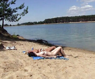 2 steaming russian nubile getting a suntan on the free