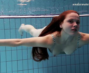 Salaka Ribkina underwater swimming nubile