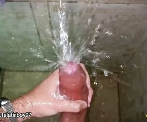 forearms free water masturbation. Letting the geyser of