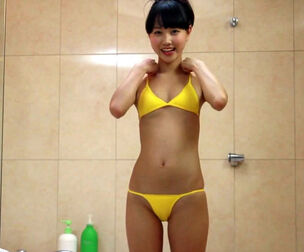 Non-Nude asian bikini teen model. Knockout asian babe in